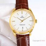 Swiss Copy Omega De Ville 2834 Yellow Gold Leather Strap Watches